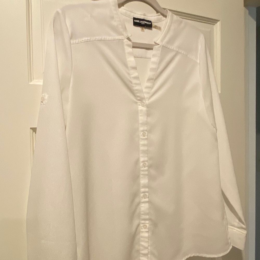 EUC Karl Lagerfeld Cream Blouse Size M
